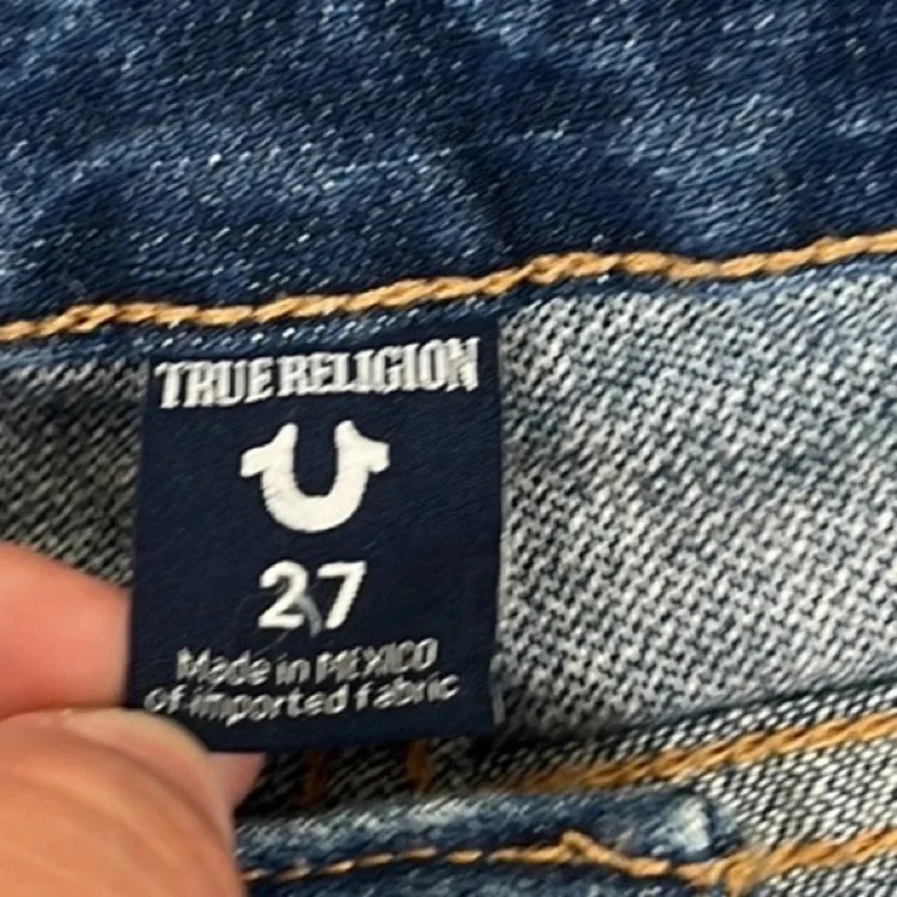 New True Religion Joey Low Rise Flare Flap Pockets Jean Size 27 - Picture 4 of 15